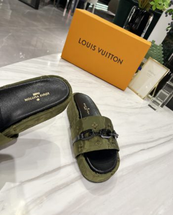 louis vuitton Jumbo Flatform Mule Green For Women LV