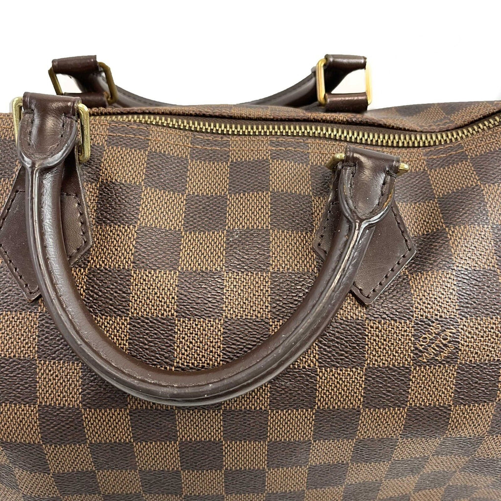 LOUIS VUITTON Speedy 30 2013 Damier Ebene Brown Handbag