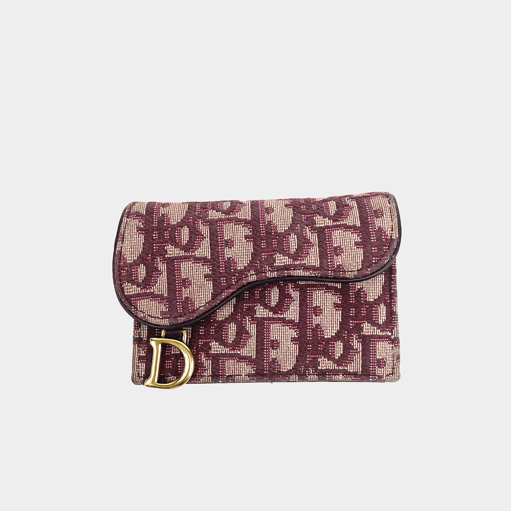 CHRISTIAN DIOR Oblique Saddle Compact Canvas Wallet -OUTLET ITEM FINAL SALE