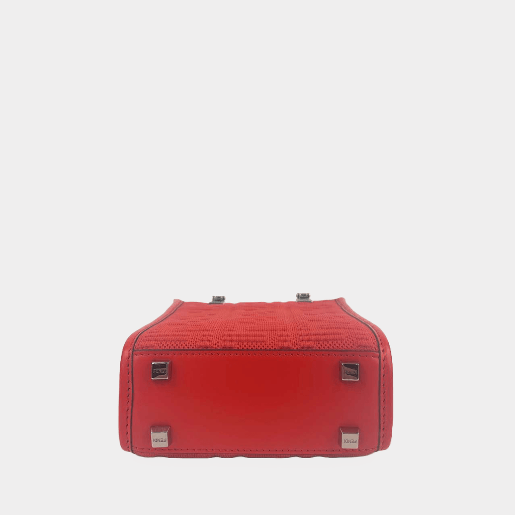 FENDI Mini Sunshine FF Fabric Shopper Tote - Red