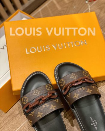 louis vuitton Sunset Flat Comfort Mule Black/Brown For Women LV