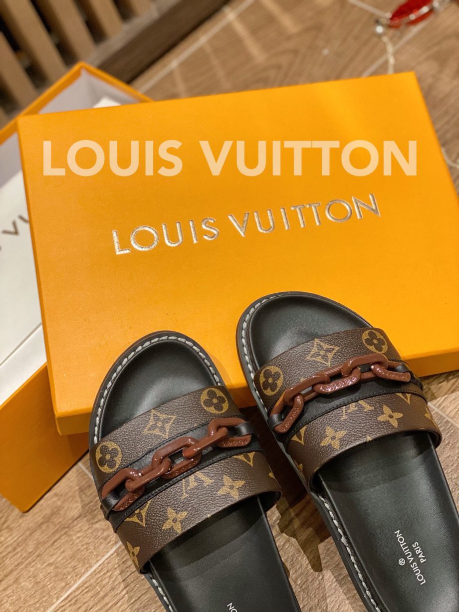 louis vuitton Sunset Flat Comfort Mule Black/Brown For Women LV