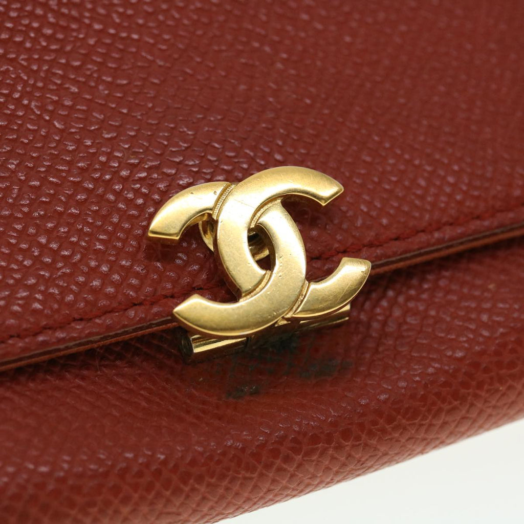 CHANEL Coin Purse Caviar Skin Red CC  40052