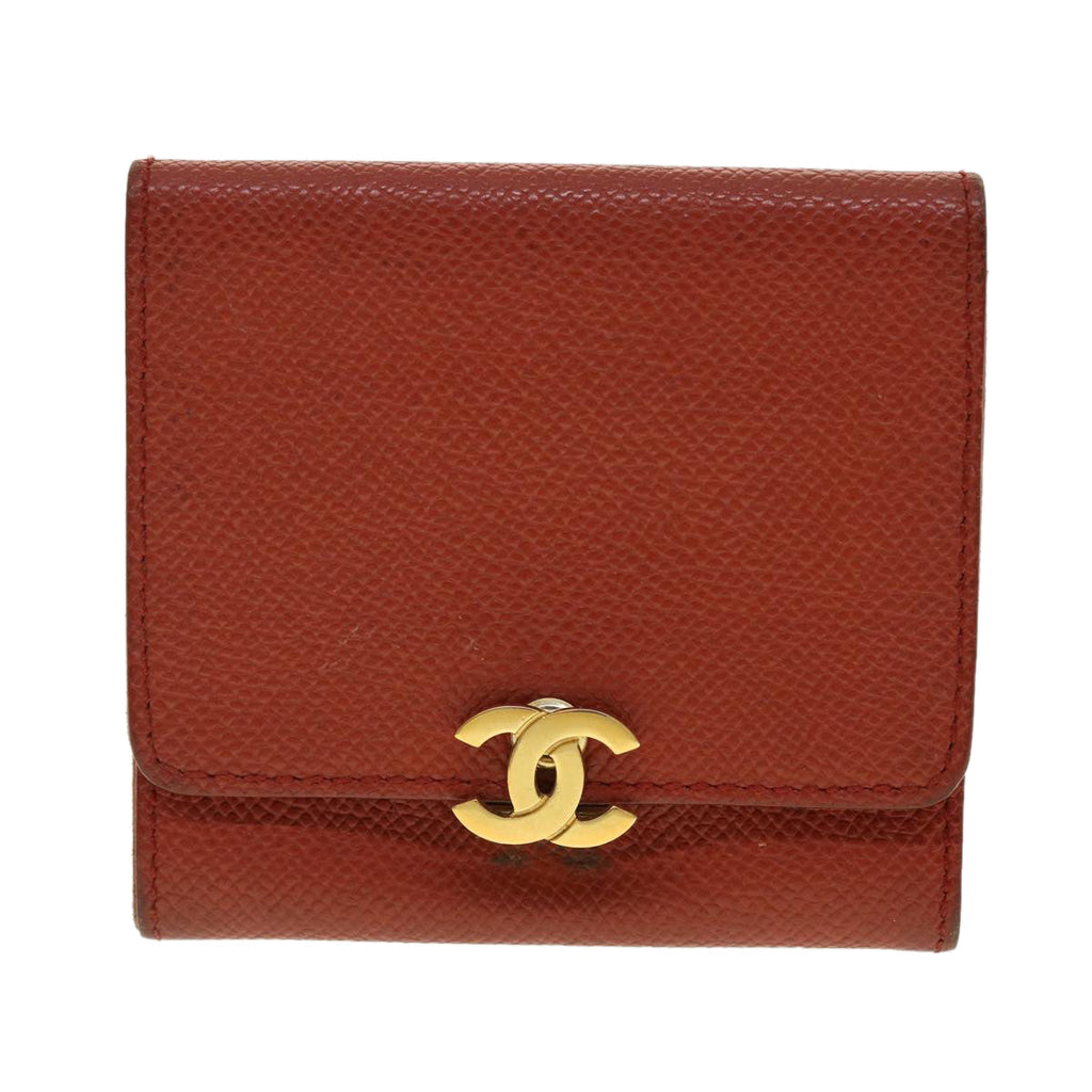CHANEL Coin Purse Caviar Skin Red CC  40052