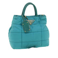 PRADA Quilted Hand Bag Nylon 2way Turquoise Blue  40351