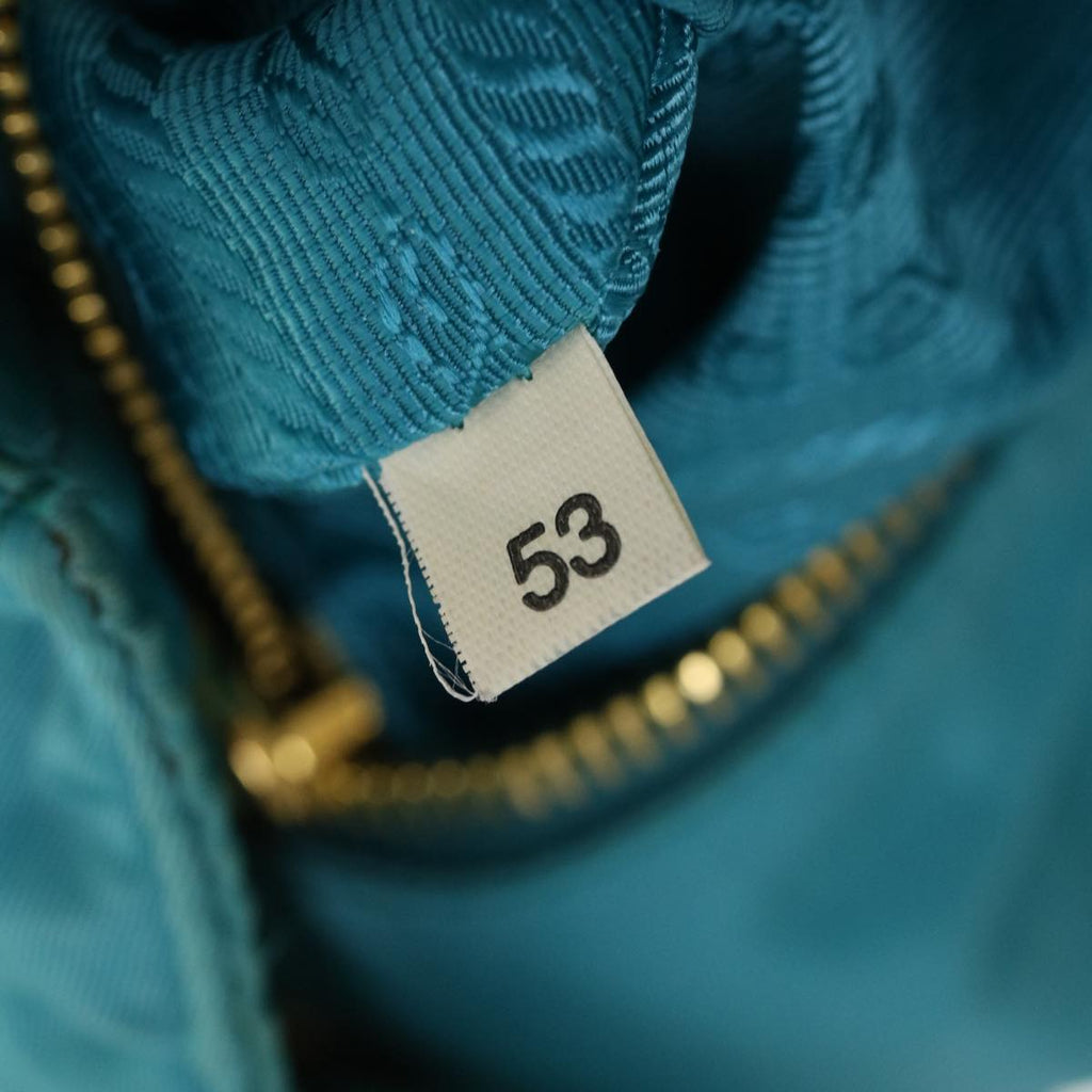 PRADA Quilted Hand Bag Nylon 2way Turquoise Blue  40351