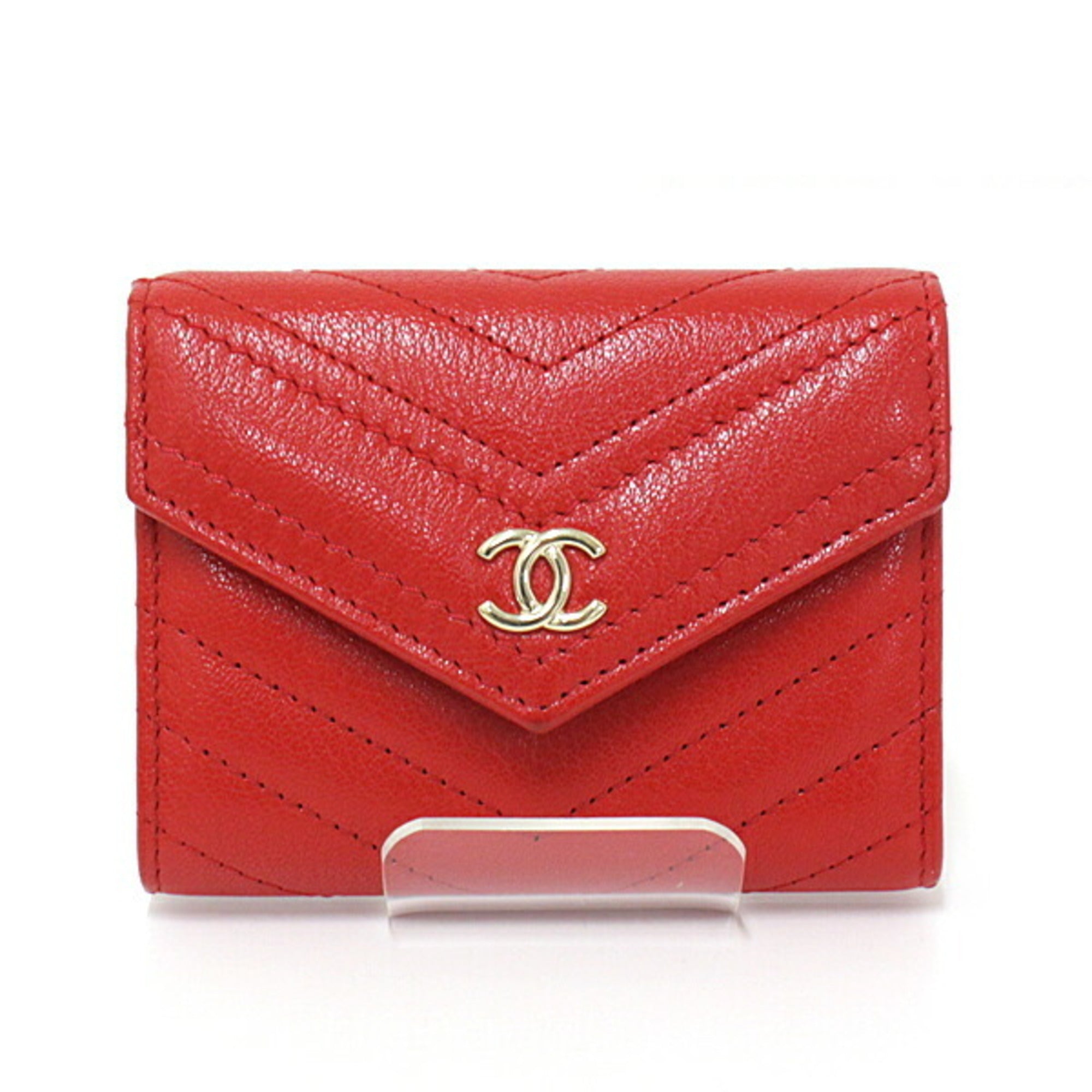 Chanel Red Leather  wallet accessories