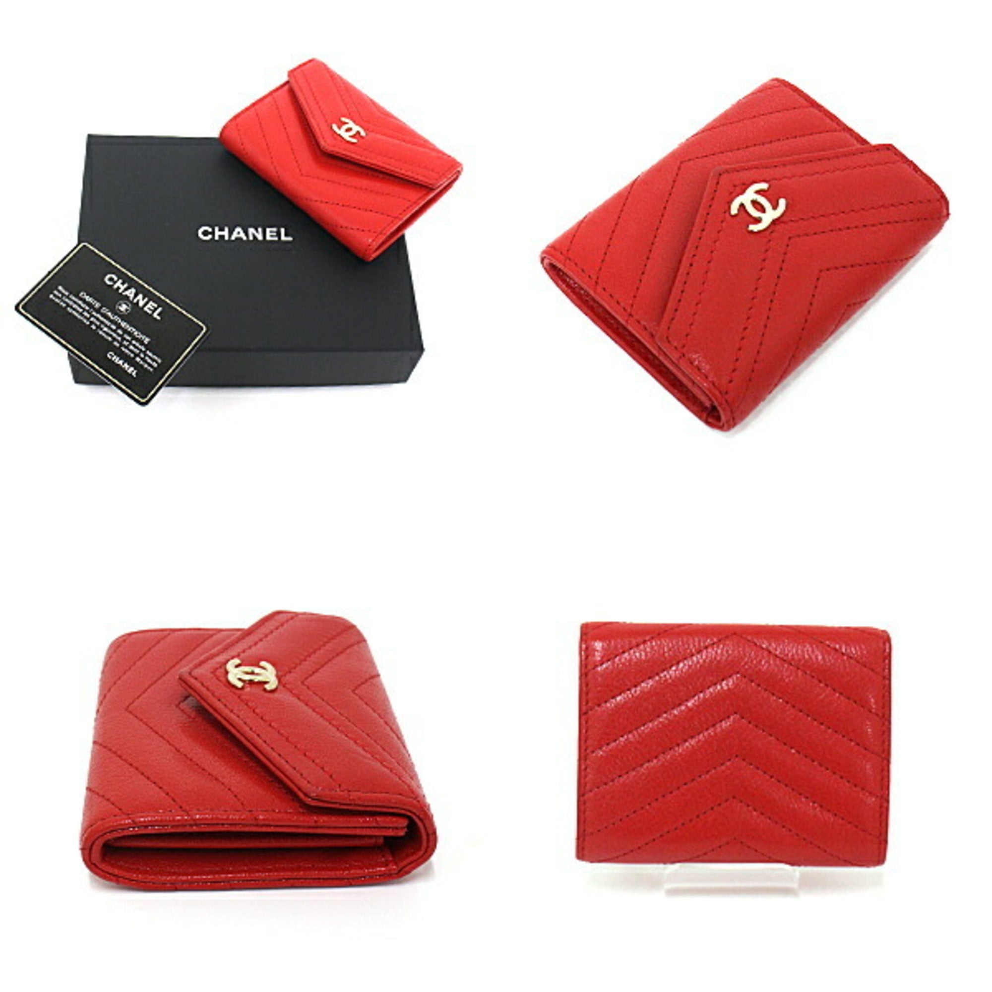 Chanel Red Leather  wallet accessories