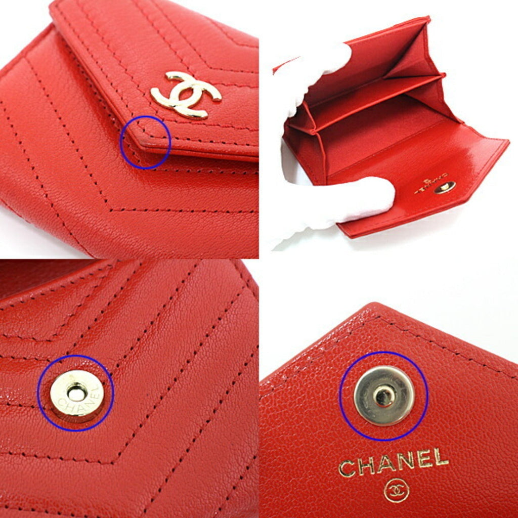 Chanel Red Leather  wallet accessories
