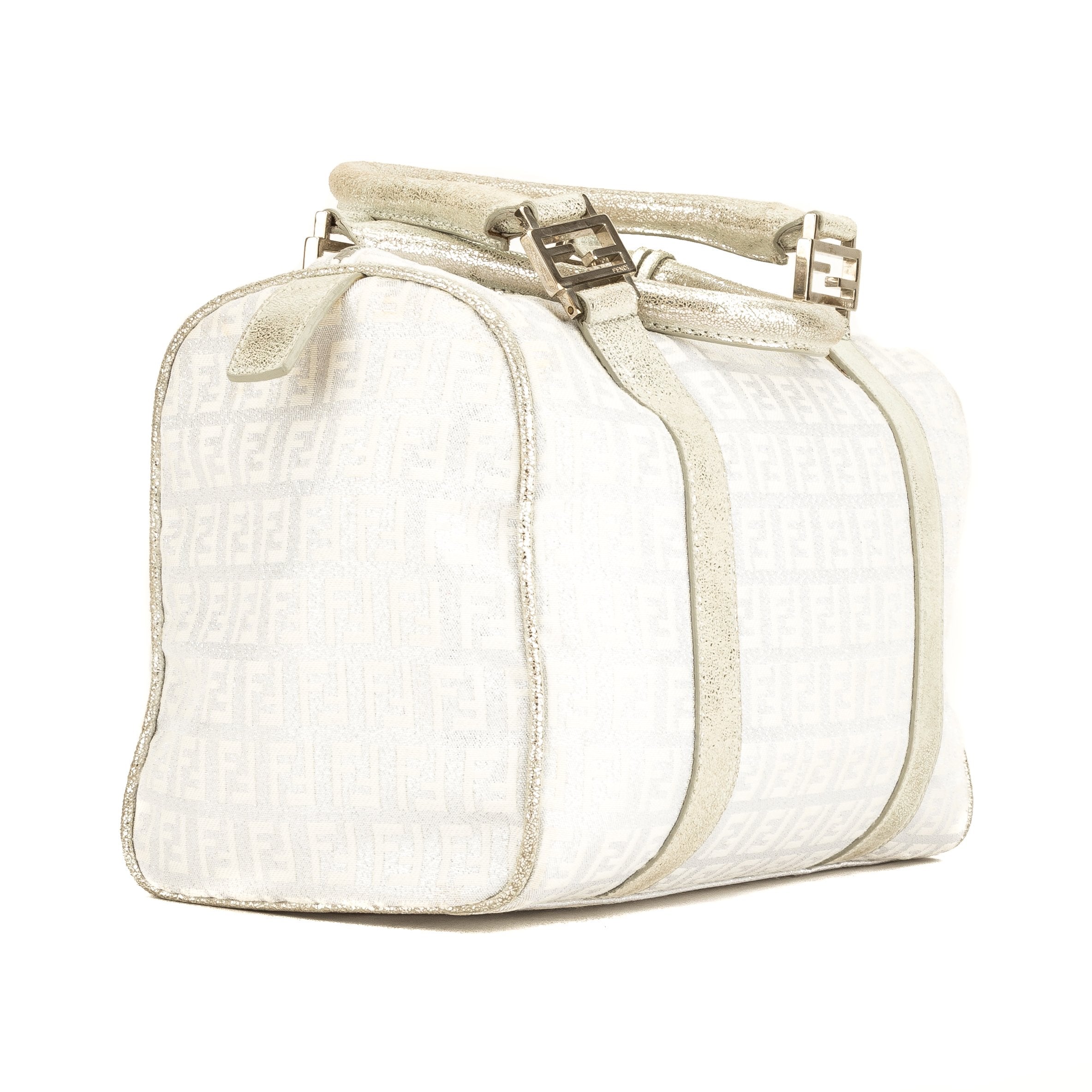 Fendi Silver Glitter Zucca Boston Bag (4079002)