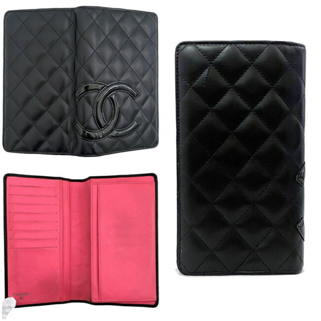 Chanel Black Leather Cambon wallet accessories