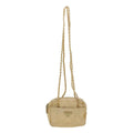 PRADA Quilted Chain Shoulder Bag Nylon Beige  41312