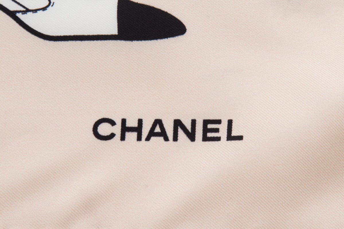 Chanel Blush Silk Shoe Printed Scarf