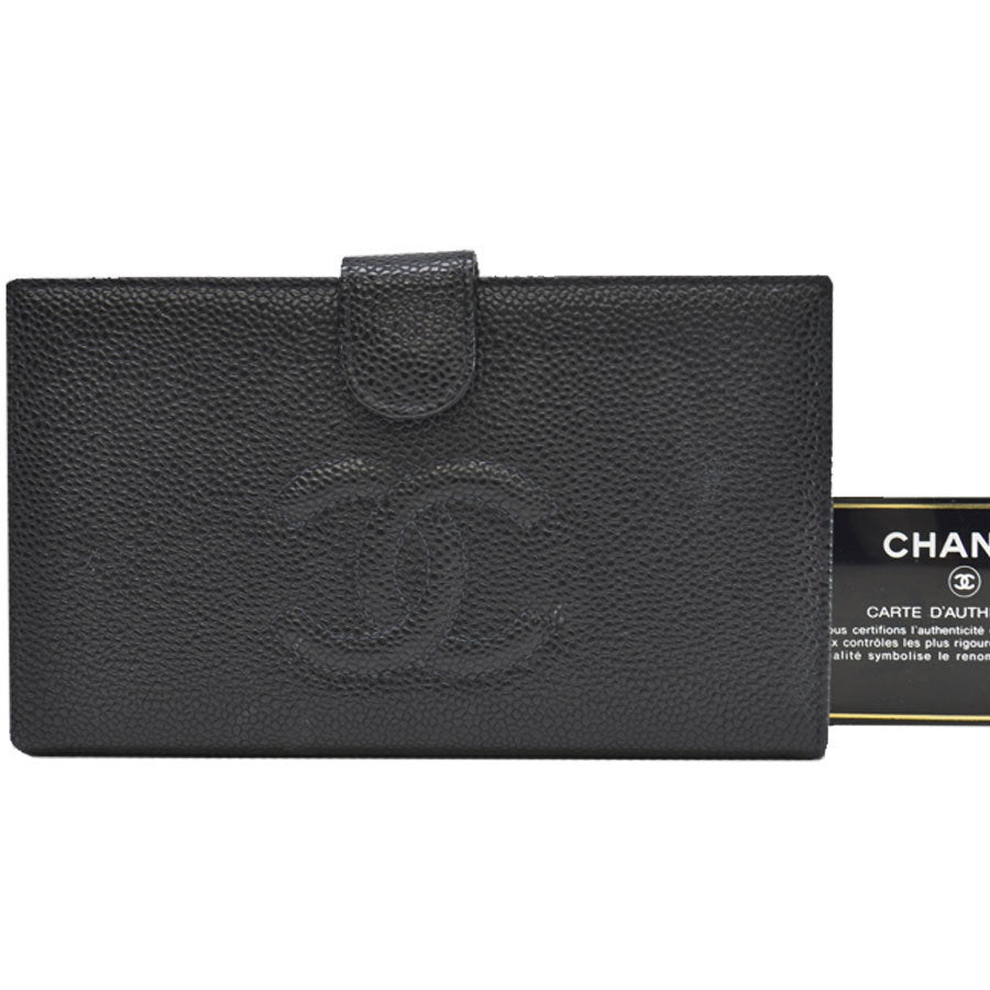 Chanel Black Leather  wallet accessories