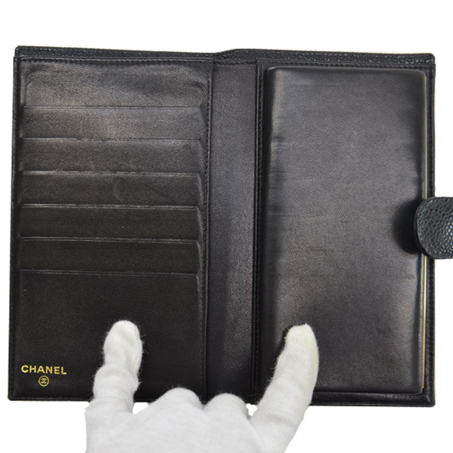 Chanel Black Leather  wallet accessories