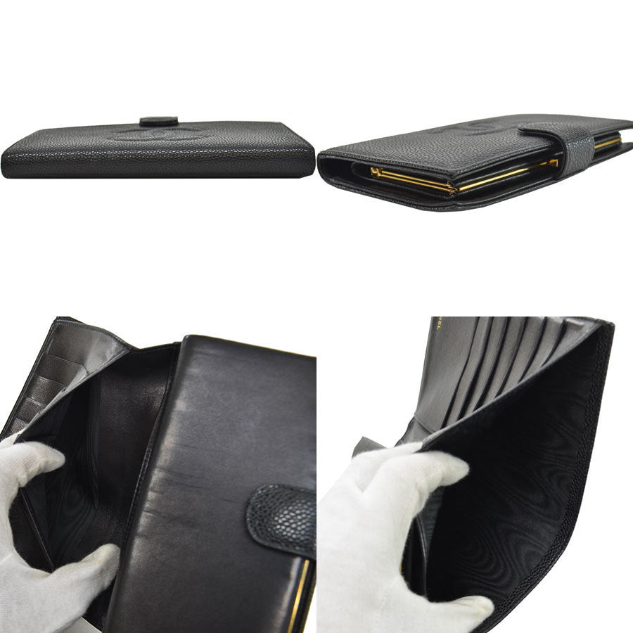 Chanel Black Leather  wallet accessories