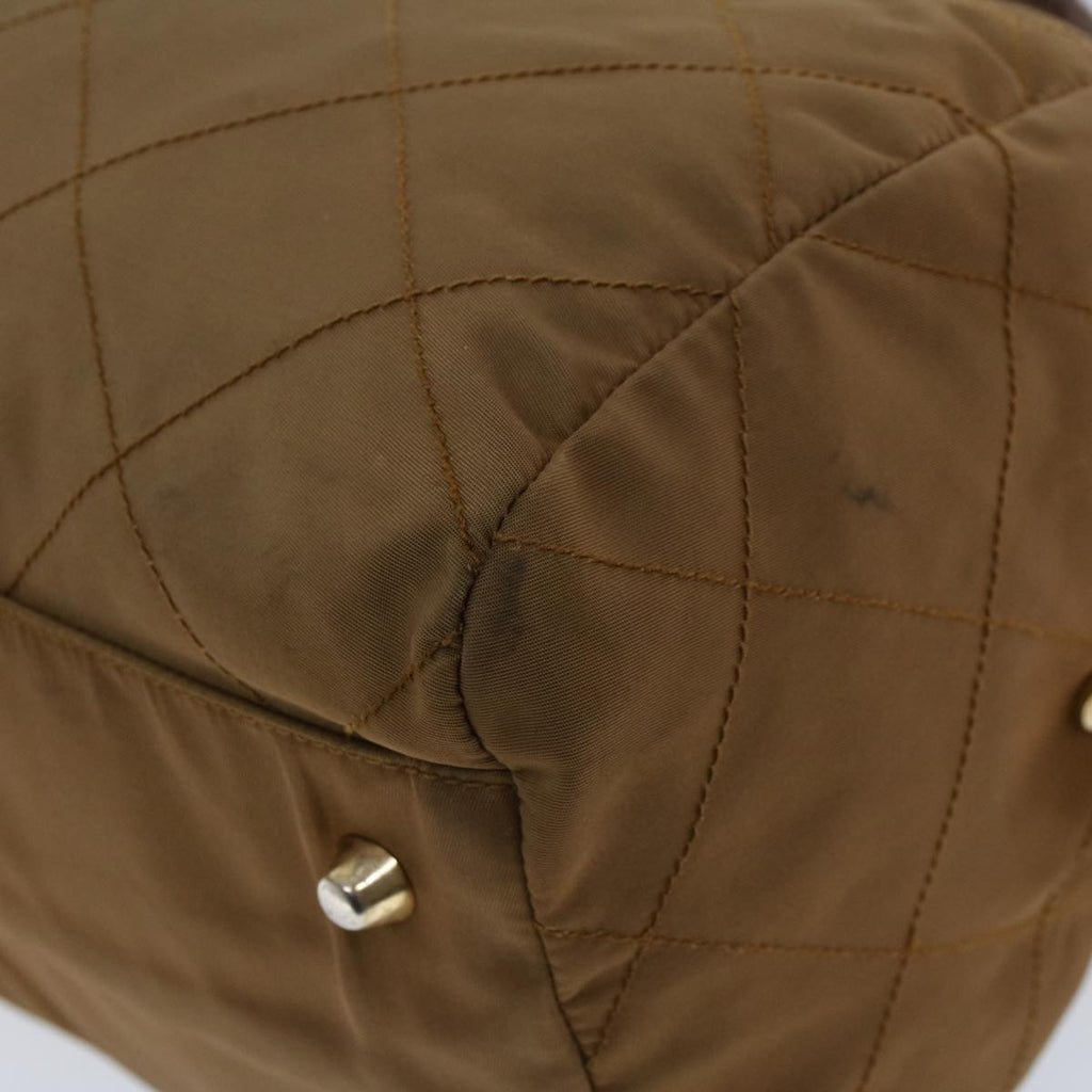 PRADA Chain Boston Bag Nylon Brown  41950