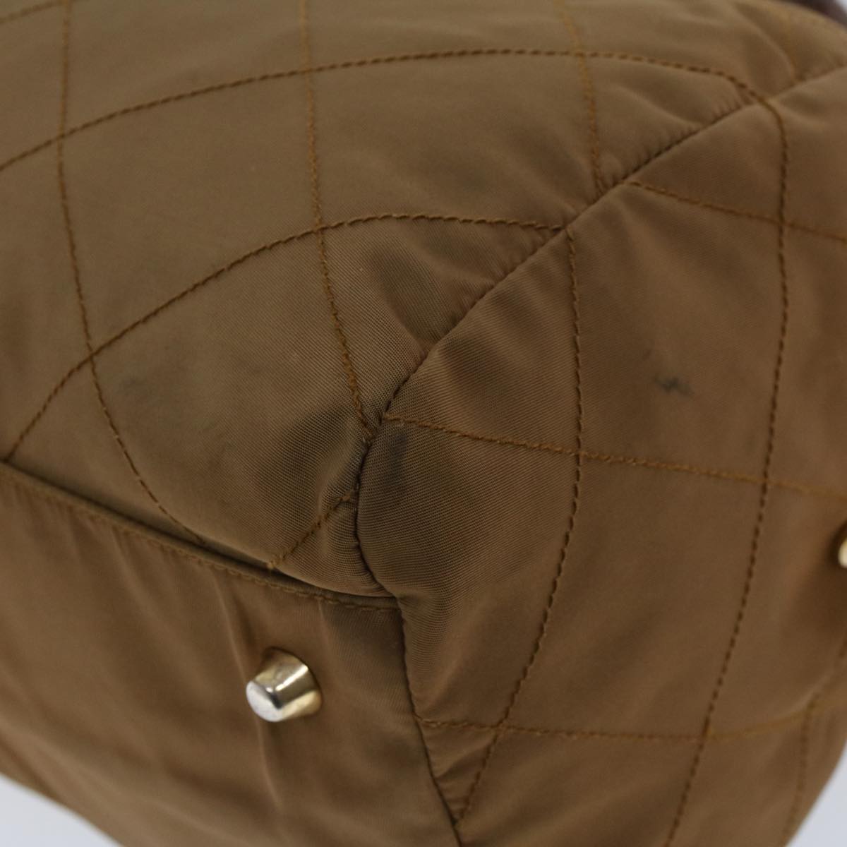 PRADA Chain Boston Bag Nylon Brown  41950