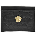 Chanel Black Leather Camellia wallet accessories