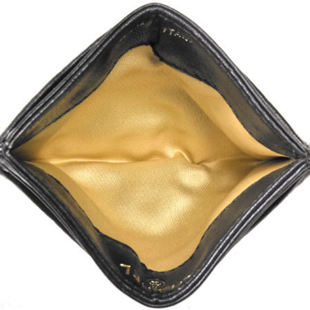 Chanel Black Leather Camellia wallet accessories