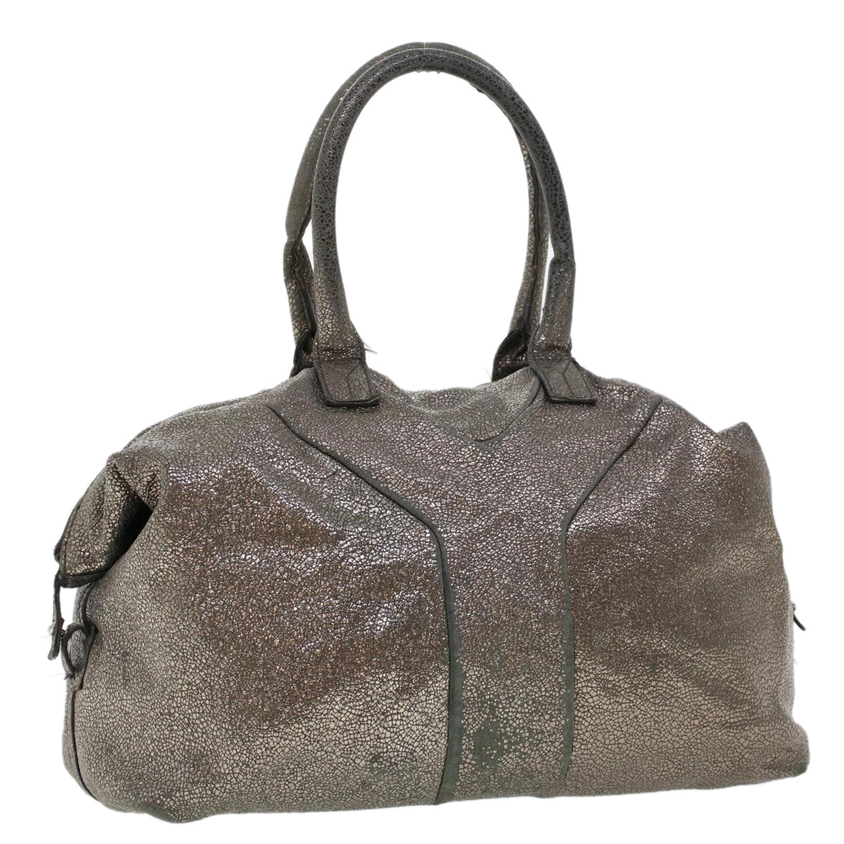 SAINT LAURENT Shoulder Bag Canvas Gray 208314 Auth 42721