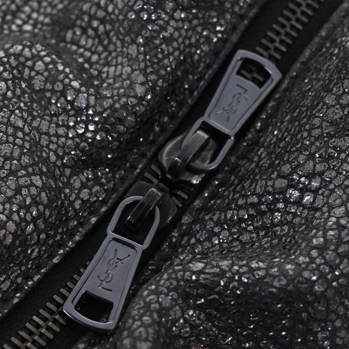 SAINT LAURENT Shoulder Bag Canvas Gray 208314 Auth 42721