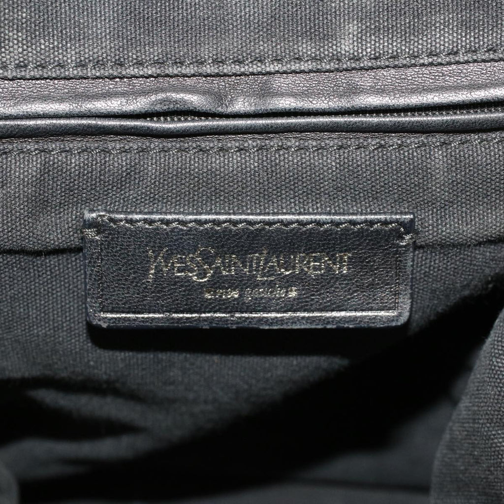 SAINT LAURENT Shoulder Bag Canvas Gray 208314 Auth 42721