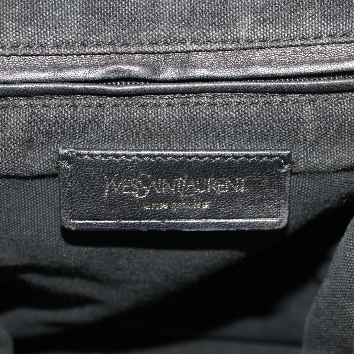 SAINT LAURENT Shoulder Bag Canvas Gray 208314 Auth 42721