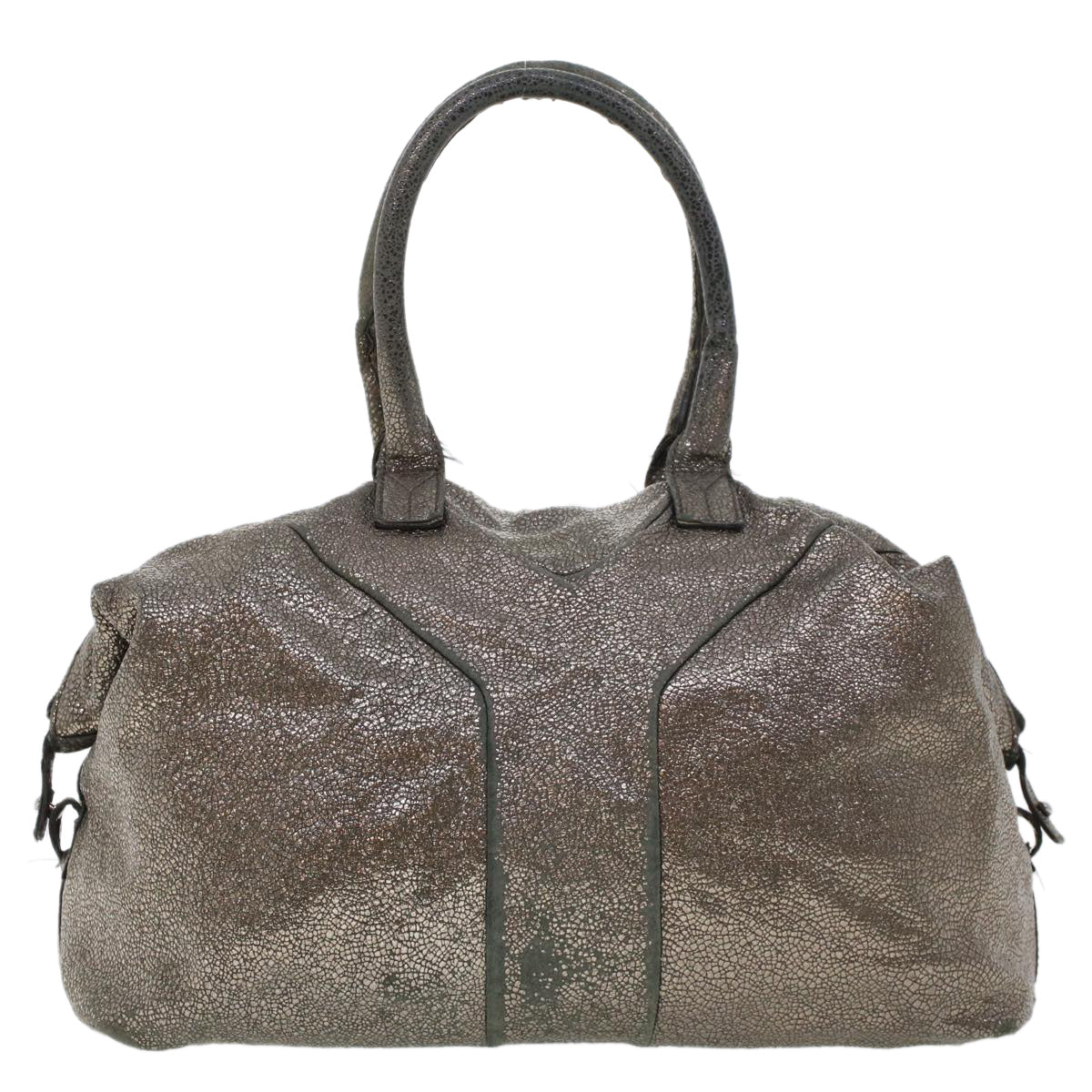 SAINT LAURENT Shoulder Bag Canvas Gray 208314 Auth 42721