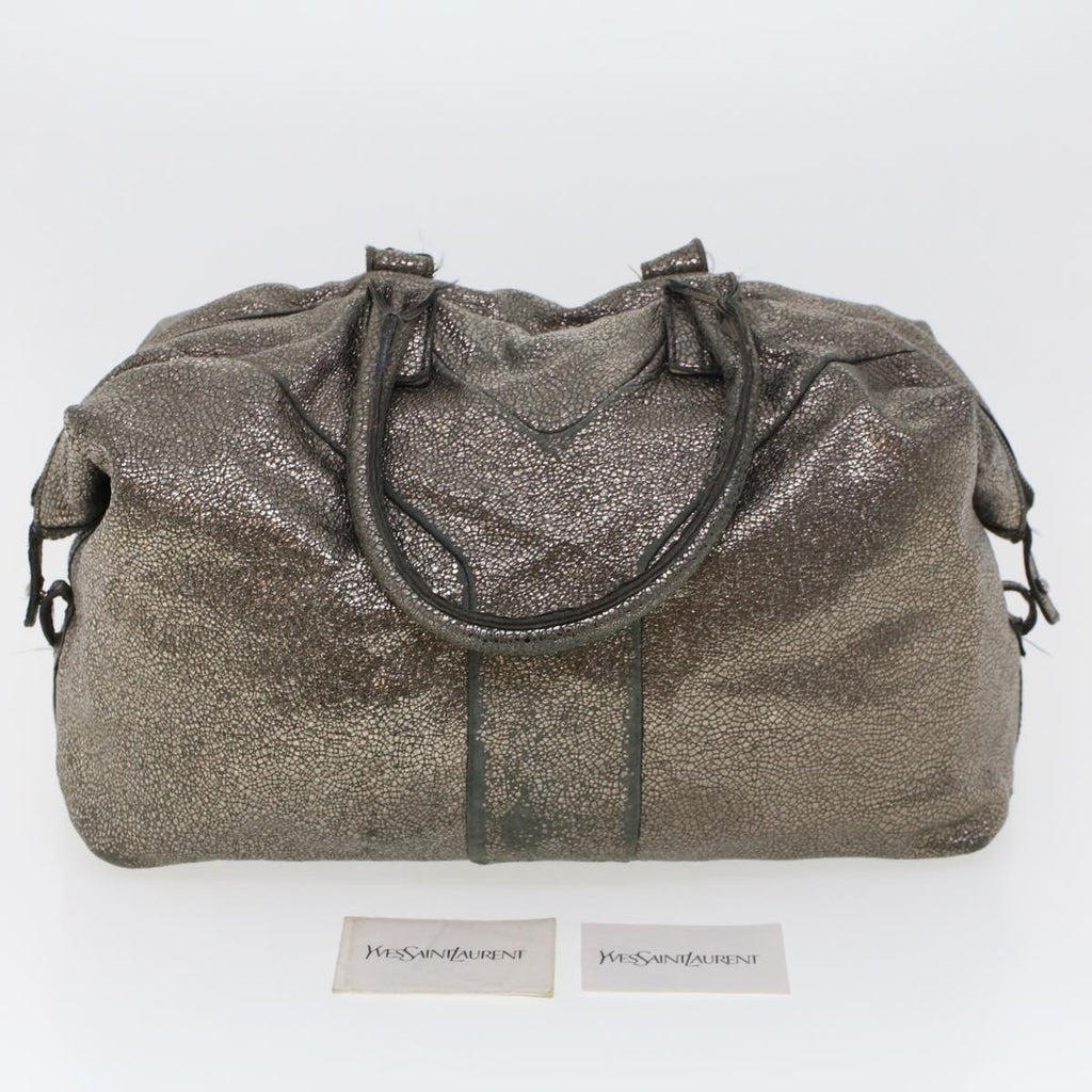 SAINT LAURENT Shoulder Bag Canvas Gray 208314 Auth 42721