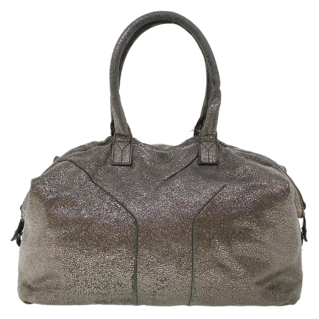 SAINT LAURENT Shoulder Bag Canvas Gray 208314 Auth 42721