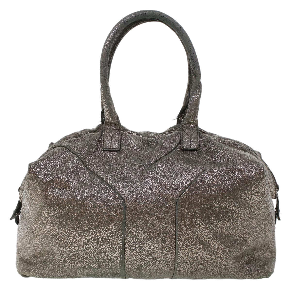 SAINT LAURENT Shoulder Bag Canvas Gray 208314 Auth 42721