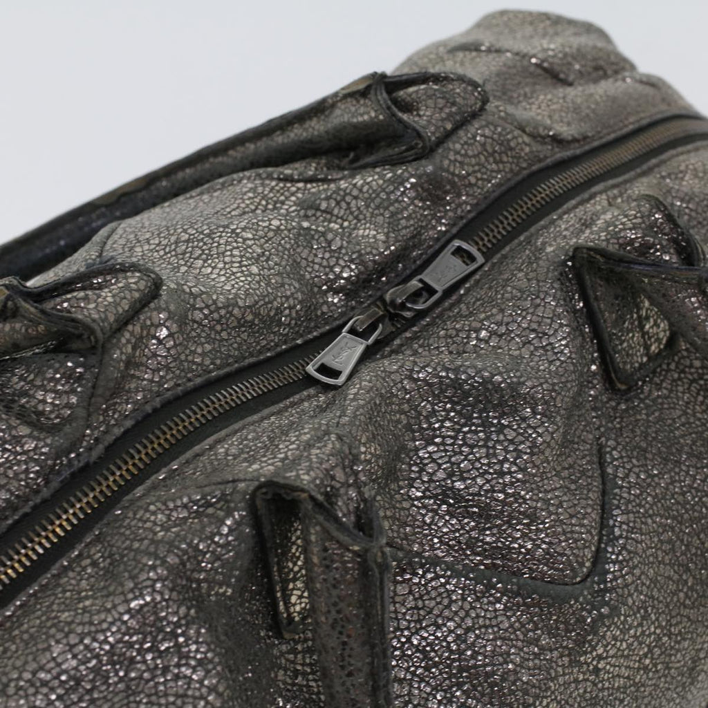 SAINT LAURENT Shoulder Bag Canvas Gray 208314 Auth 42721