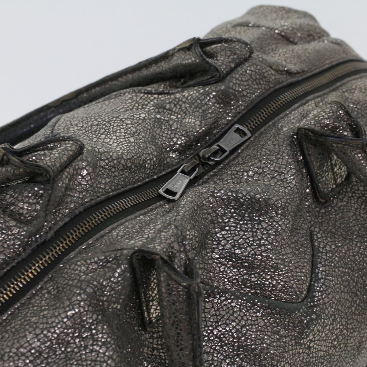 SAINT LAURENT Shoulder Bag Canvas Gray 208314 Auth 42721
