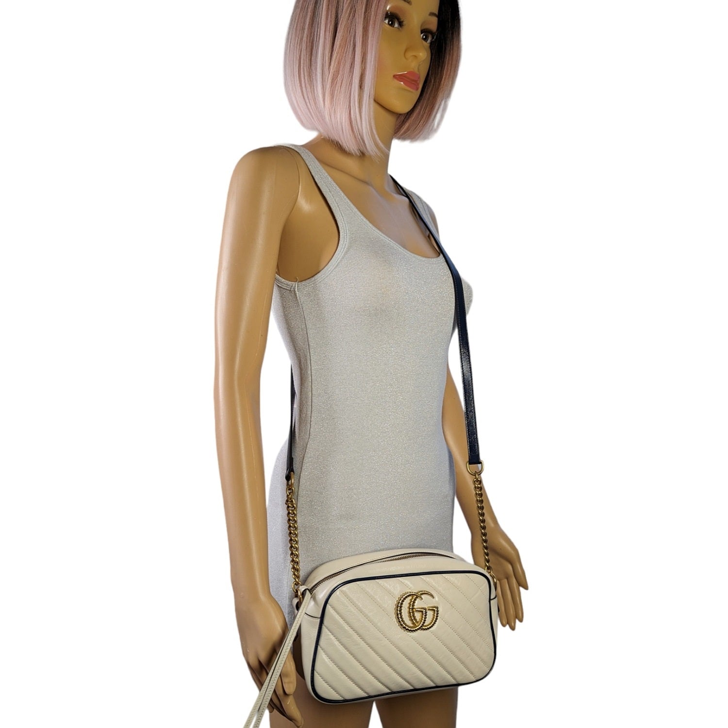 Gucci Matelassé Small GG Marmont Torchon Shoulder Bag