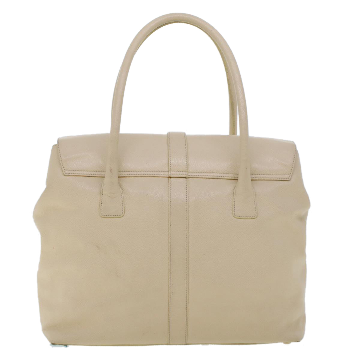 CHANEL Turn Lock Flap Executive Tote Bag Caviar Skin Beige CC  43325