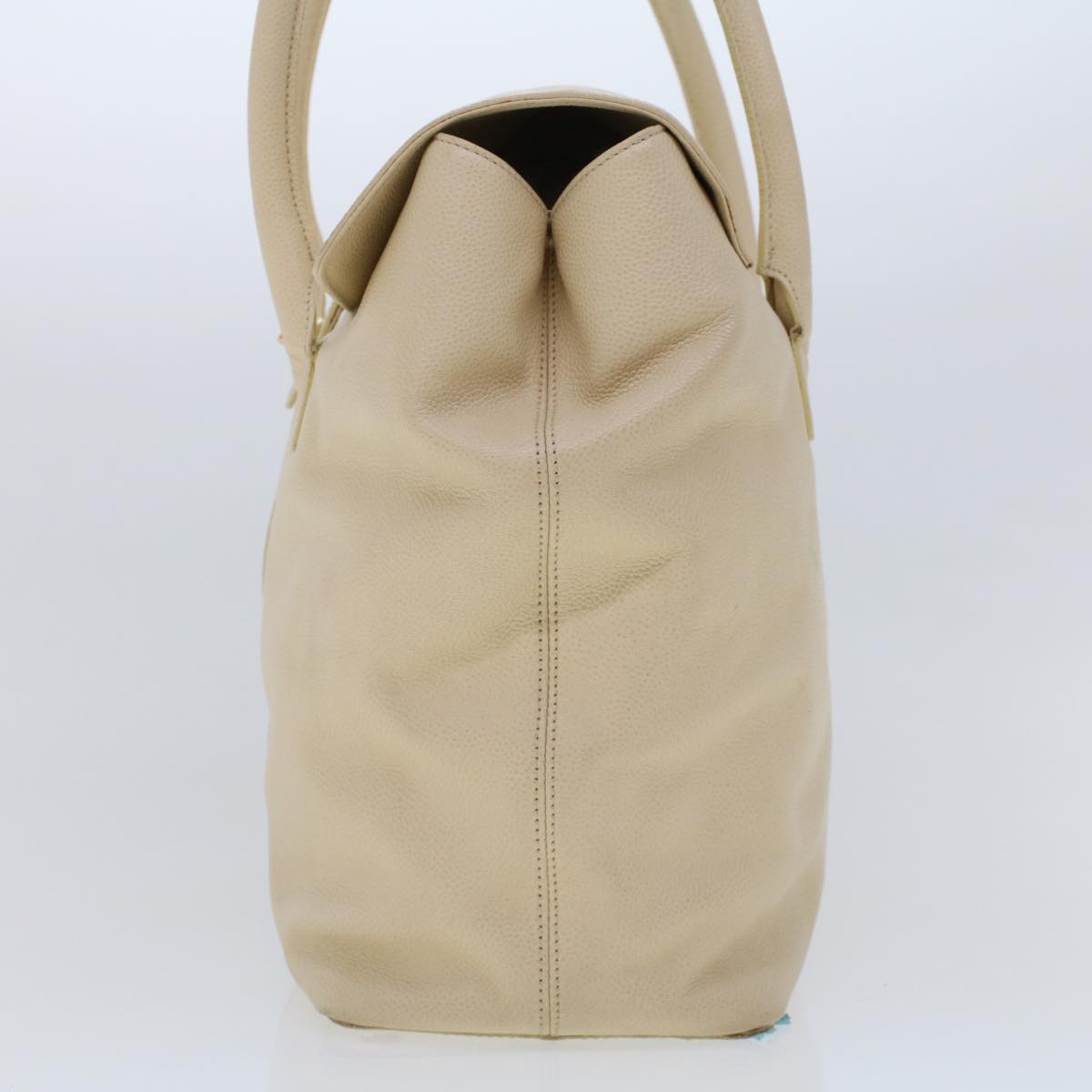CHANEL Turn Lock Flap Executive Tote Bag Caviar Skin Beige CC  43325