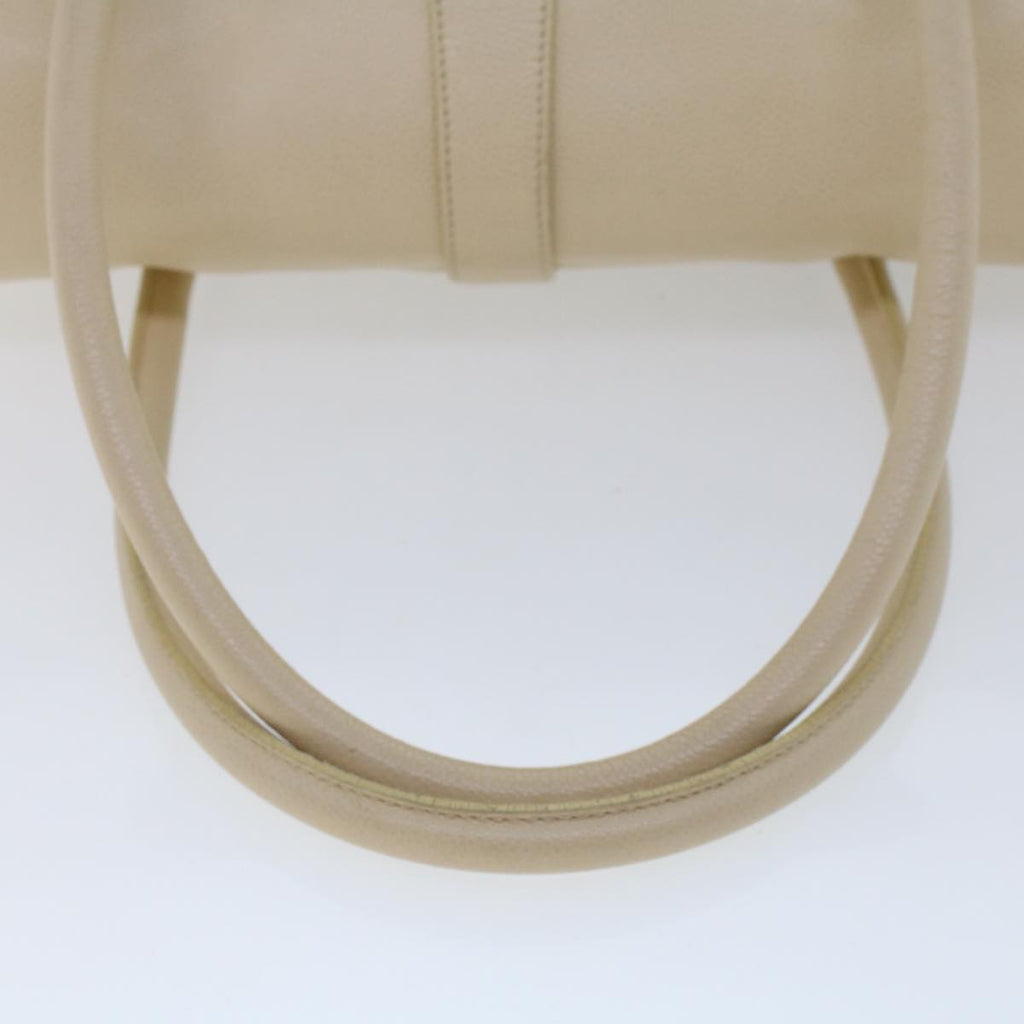 CHANEL Turn Lock Flap Executive Tote Bag Caviar Skin Beige CC Auth 43325