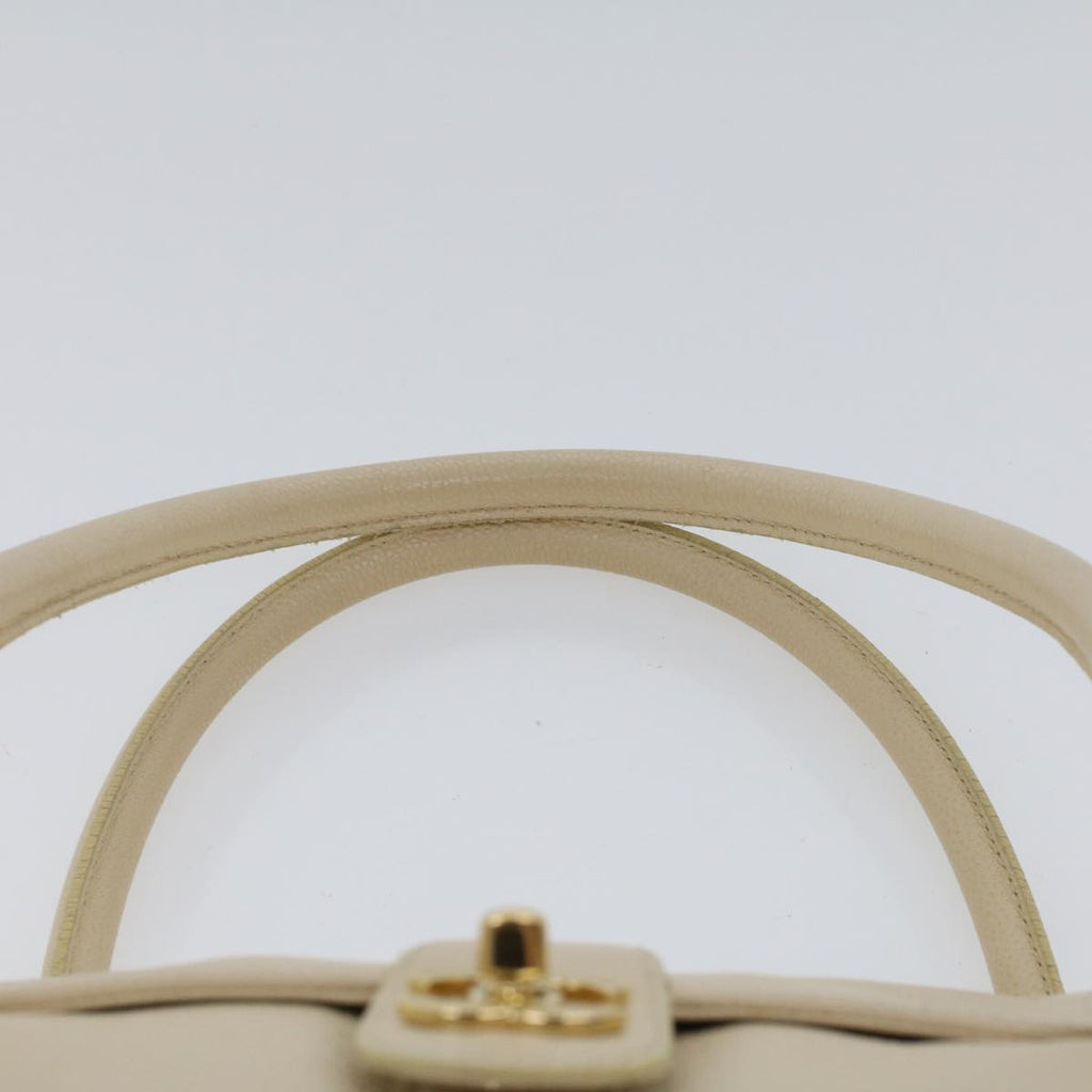 CHANEL Turn Lock Flap Executive Tote Bag Caviar Skin Beige CC  43325