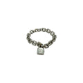 Louis Vuitton 18K White Gold Padlock & Square Link Bracelet