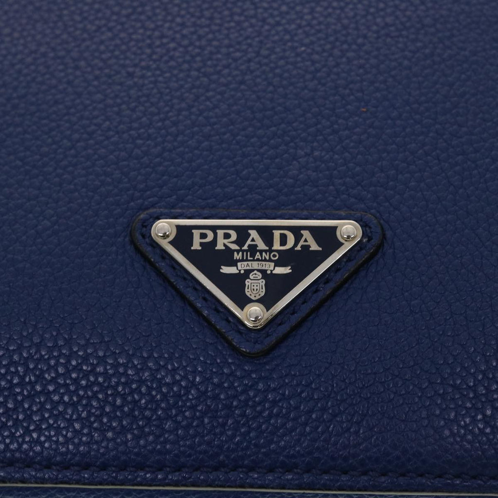PRADA Shoulder Bag Leather Blue  43758