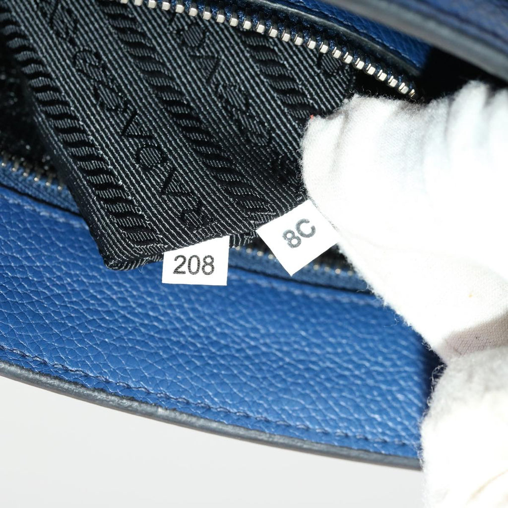 PRADA Shoulder Bag Leather Blue  43758