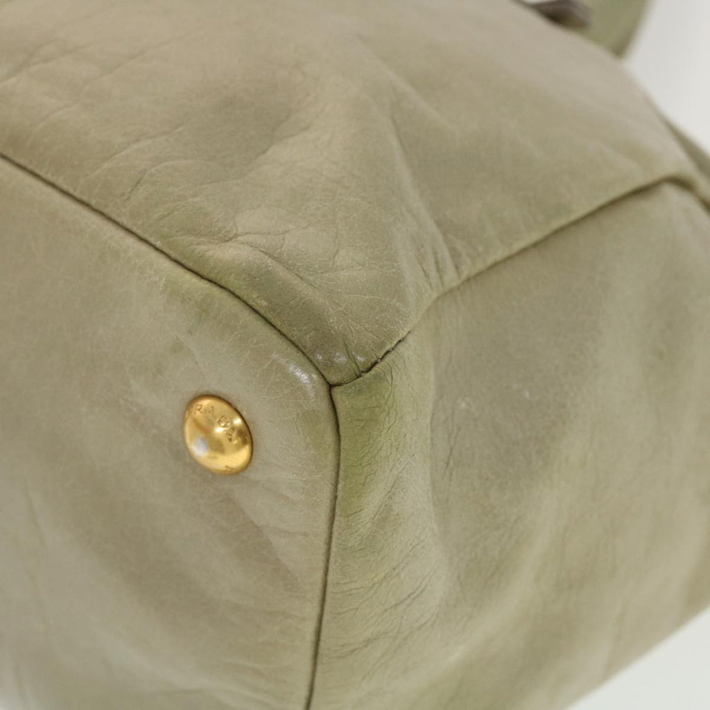 PRADA Hand Bag Leather 2way Shoulder Bag Gray  43764
