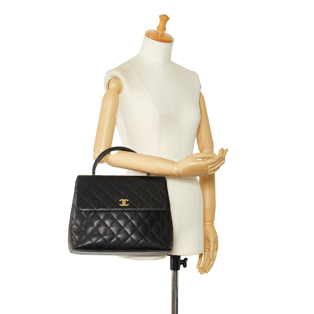 CHANEL Caviar Kelly Top Handle Handbag