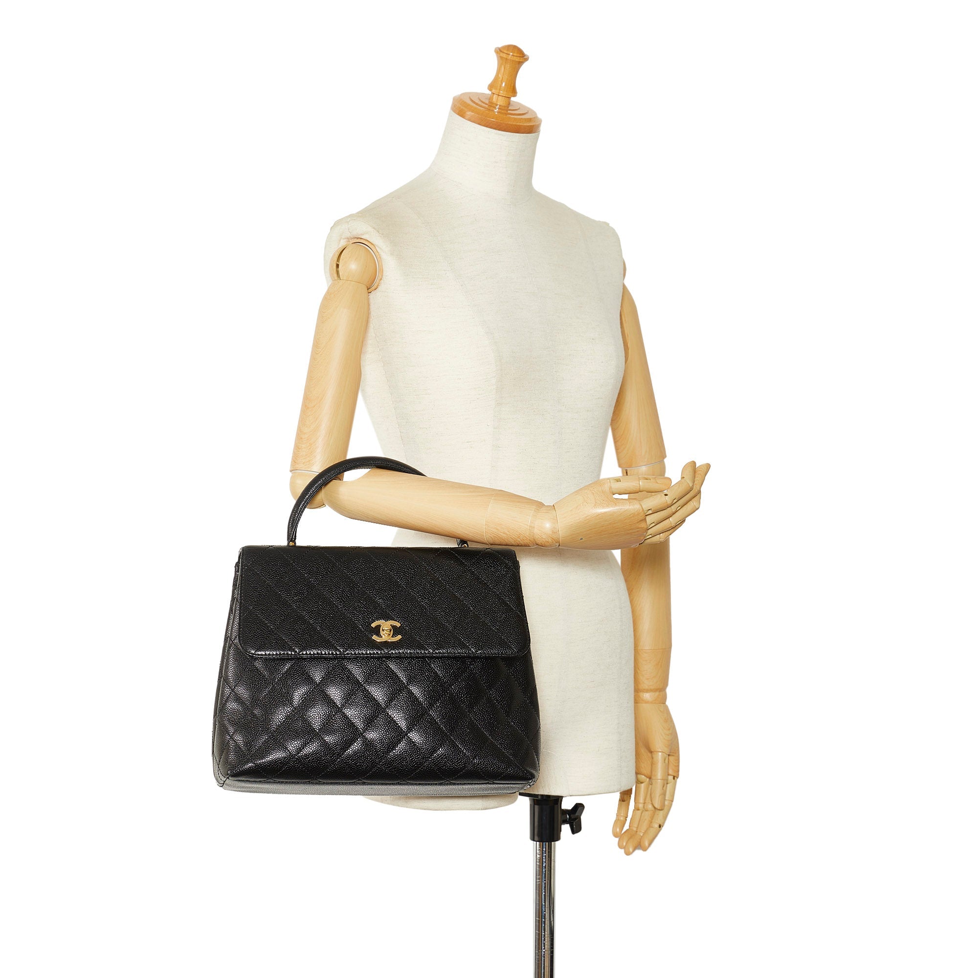 CHANEL Caviar Kelly Top Handle Handbag