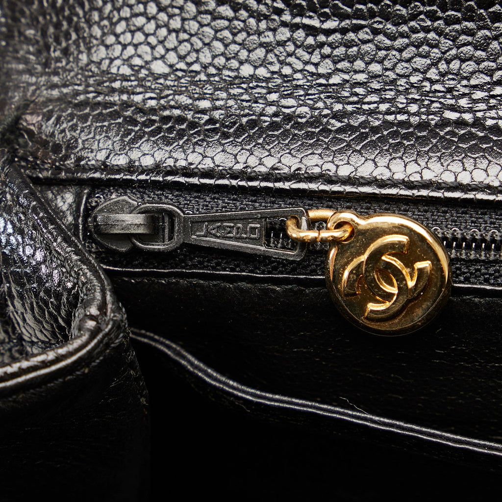 CHANEL Caviar Kelly Top Handle Handbag