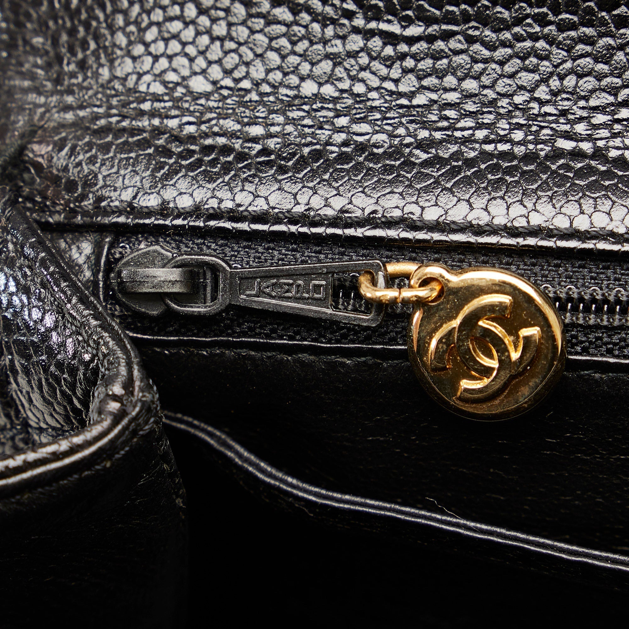 CHANEL Caviar Kelly Top Handle Handbag