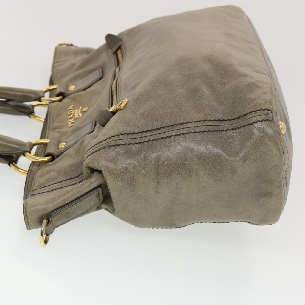 PRADA Hand Bag Leather 2way Gray  44135