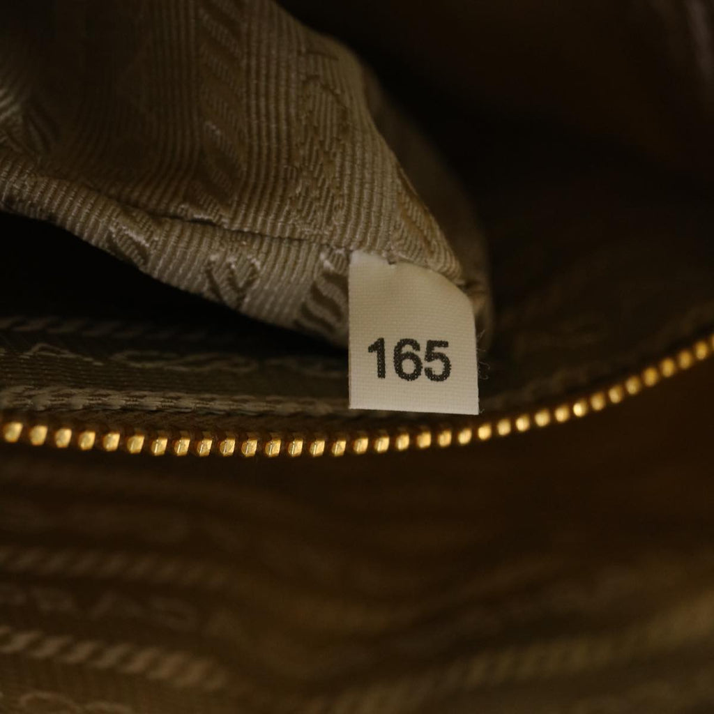 PRADA Chain Shoulder Bag Nylon White Gold  44147