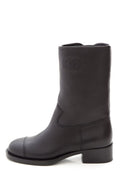 Chanel Black Quilted CC Lambskin Boots SZ 36.5
